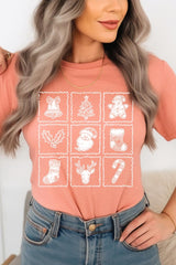 US3001P-E3215 Christmas Icons Graphic Plus Tee $16