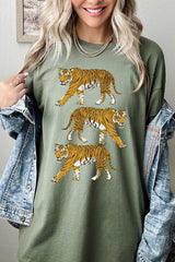 5000-E3104 Retro Tigers Graphic Heavy Cotton Tee $9