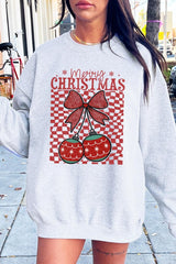 UL180P-E3196 Cherry Ornament Christmas Graphic Plus Sweatshirt $25