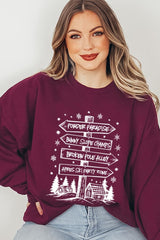 UL180P-E3189 Ski Lodge Signs Graphic Plus Sweatshirt $25