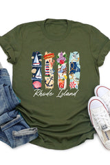 US3001P-E3061RI Rhode Island State Brushstroke Graphic Plus Tee $16