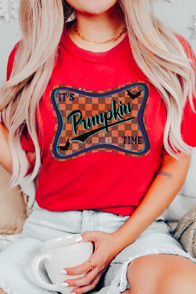 US3001P-E3144 Itu2019s pumpkin time Graphic Plus Tee $16