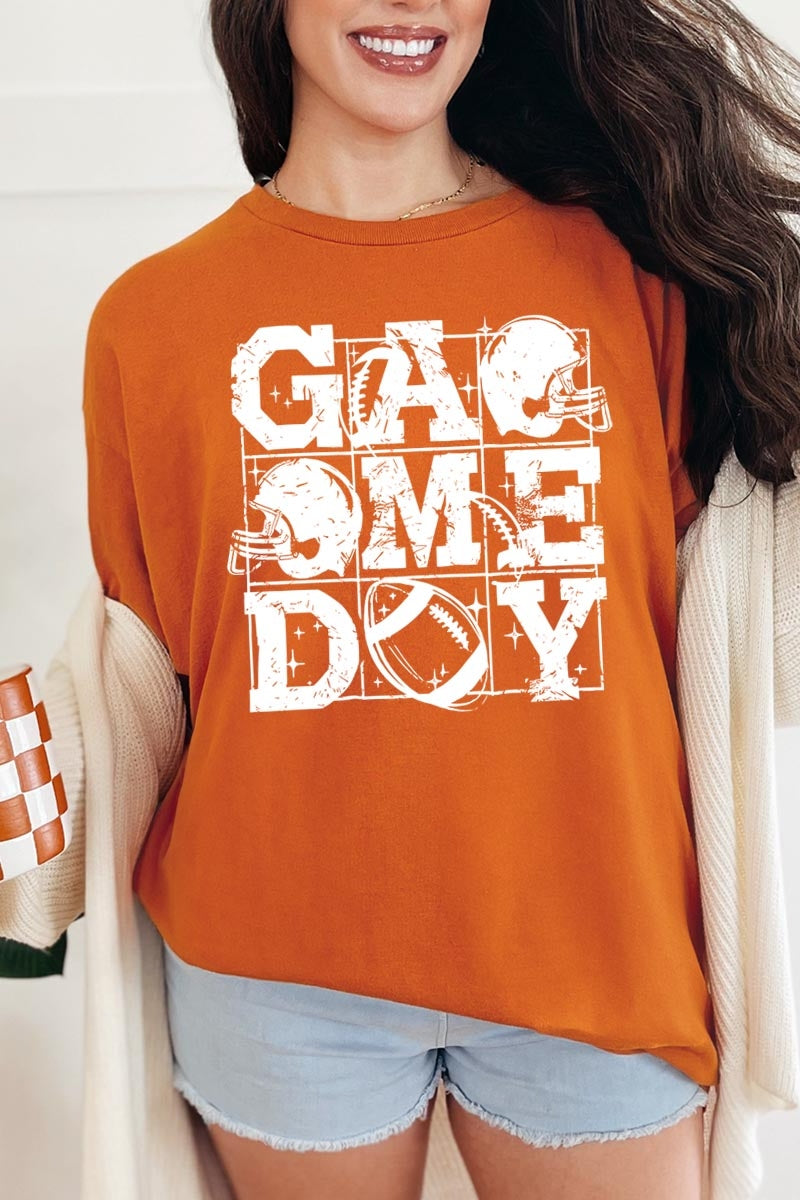 5000P-E3073 Distressed Game Day Graphic Plus Heavy Cotton Tee $12.75
