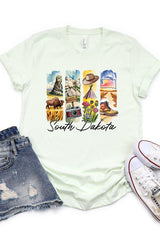 US3001-E3061SD South Dakota State Brushstroke Graphic Tee $12.5