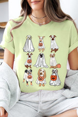 US3001P-E3106 Halloween Ghost Dog Graphic Plus Tee $16
