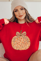 UL180P-E3135 Floral Fall Pumpkin Graphic Plus Sweatshirt $25