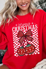 UL180P-E3196 Cherry Ornament Christmas Graphic Plus Sweatshirt $25