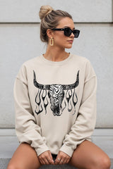 UL180-E3176 Western Bullskull Graphic Sweatshirt $20