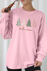 UL240P-E3218 Rustic Christmas Trees Graphic Plus Long Sleeve Tee $17
