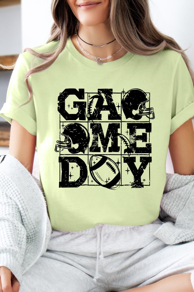 US3001P-E3073 Distressed Game Day Graphic Plus Tee $16