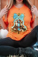 US3001P-E3184 Turquoise Christmas Tree Graphic Plus Tee $16