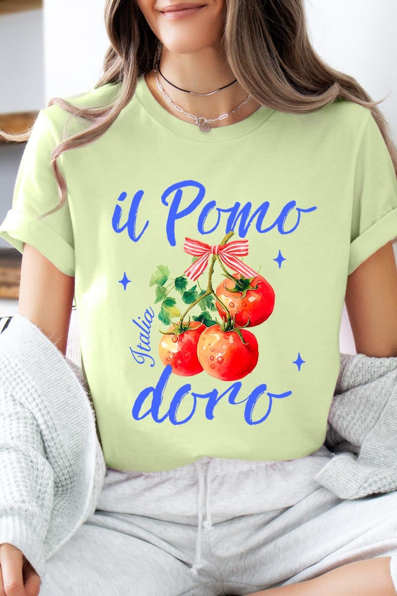 US3001P-E3070 Il Pomodoro Tomato Art Graphic Plus Tee $16