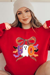 UL180-E3120 Boo Brushstroke Bow Graphic Sweatshirt $20