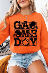 UL180P-E3073 Distressed Game Day Graphic Plus Sweatshirt $25