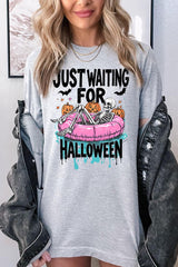 US3001P-E3138 Just Waiting For Halloween Graphic Plus Tee $16