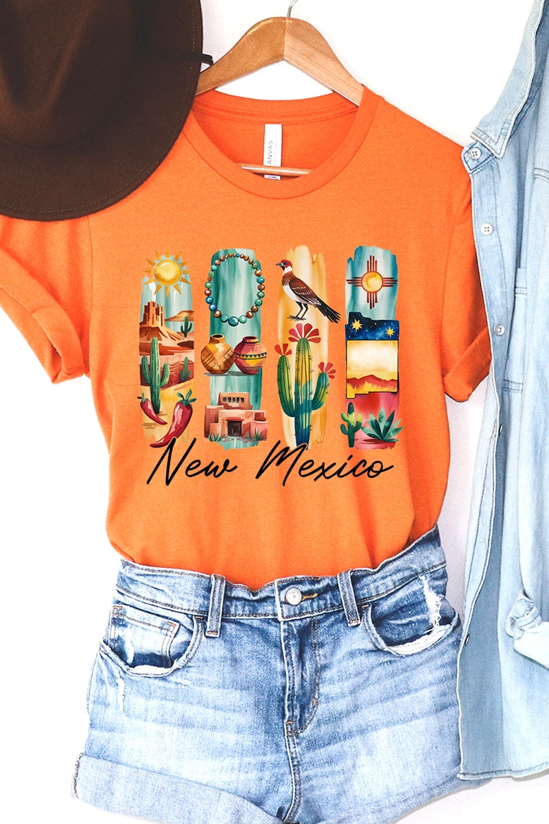 US3001P-E3061NM New Mexico State Brushstroke Graphic Plus Tee $16