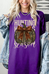 5000P-E3190 Hunting Pumpkin Bow Graphic Plus Heavy Cotton Tee $12.75