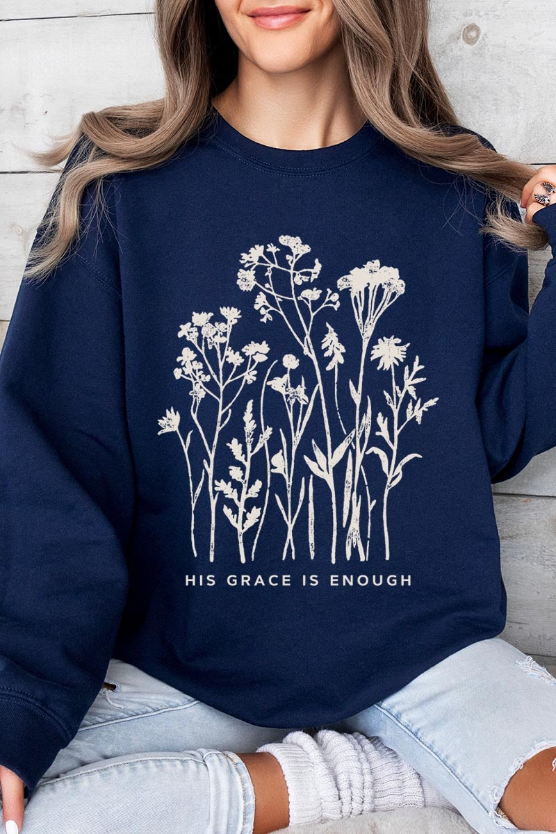 UL180-E3146 Christian Wildflower Graphic Sweatshirt $20