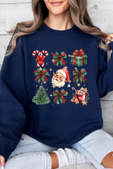 UL180-E3217 Santa Gifts & Bows Christmas Graphic Sweatshirt $20
