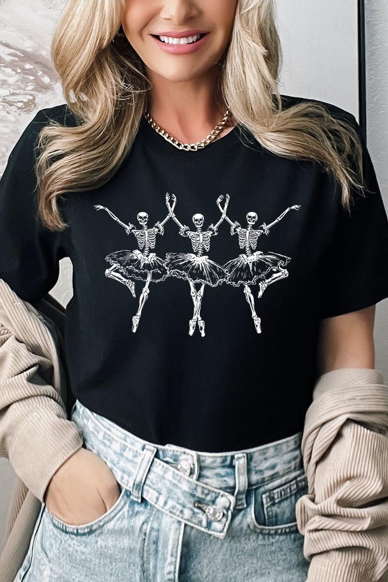 US3001P-E3156 Halloween Ballerina Graphic Plus Tee $16
