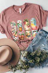 US3001P-E3061GA Georgia State Brushstroke Graphic Plus Tee $16