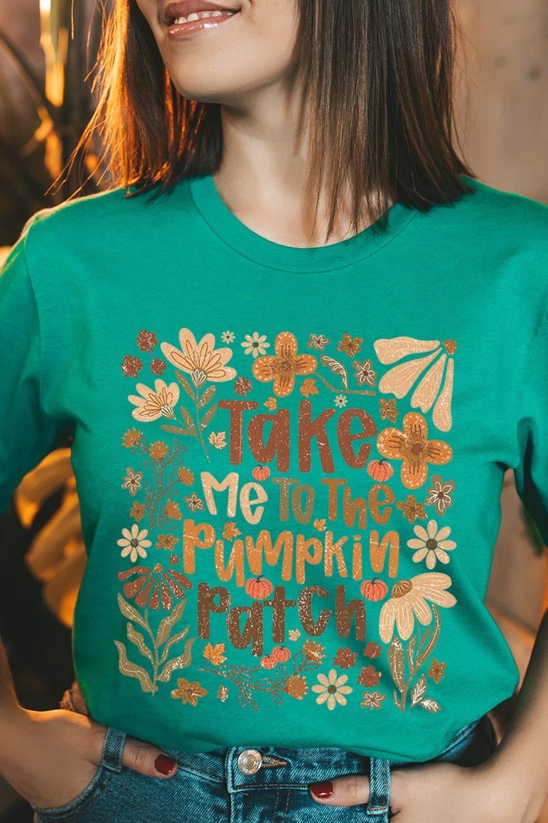 US3001P-E3136 Take Me To The Pumpkin Patch Graphic Plus Tee $16