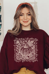 UL180-E3112 Fall Pumpkin Botanical Graphic Sweatshirt $20