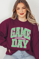 UL180-E3128 Green Gingham Game Day Graphic Sweatshirt $20