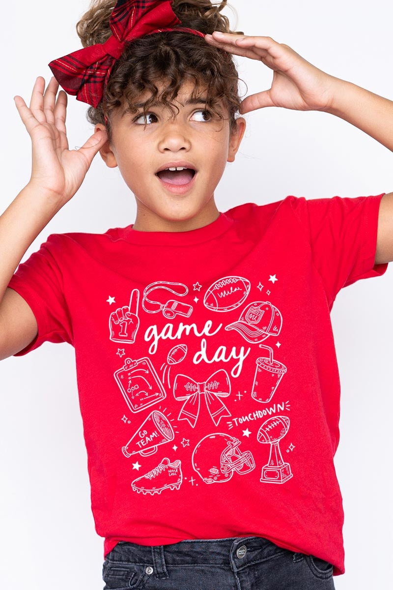 US3001Y-E3081Z Football Doodles Kids Graphic Tee $11