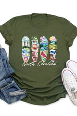 US3001-E3061NC North Carolina State Brushstroke Graphic Tee $12.5
