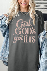 5000P-E3102 Girl, Godu2019s Got This Graphic Plus Heavy Cotton Tee $12.75