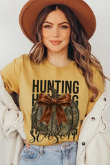 US3001P-E3190 Hunting Pumpkin Bow Graphic Plus Tee $16