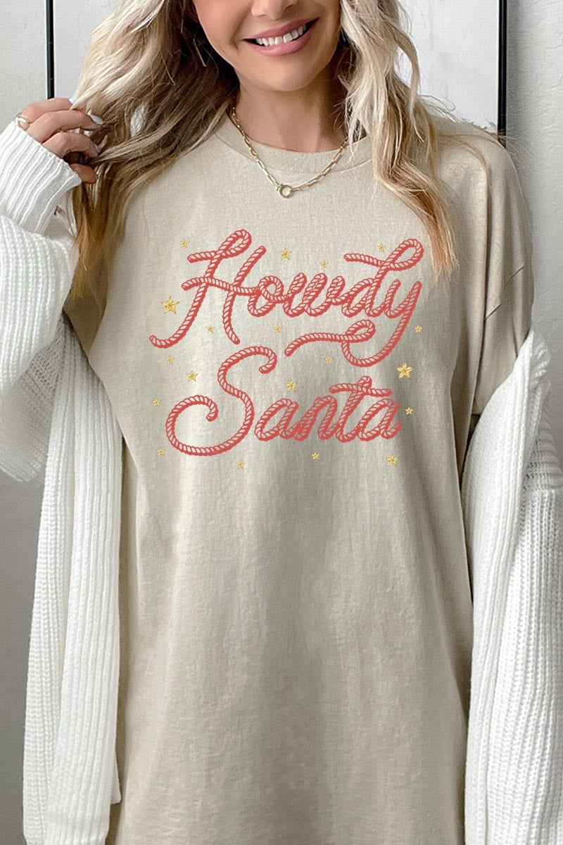 5000-E3199 Howdy Santa Graphic Heavy Cotton Tee $9