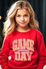 UL180B-E3129Z Orange Gingham Game Day Kids Graphic Sweatshirt $20