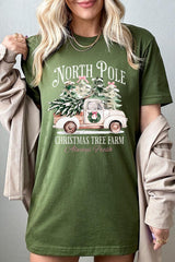 US3001P-E3174 North Pole Christmas Graphic Plus Tee $16
