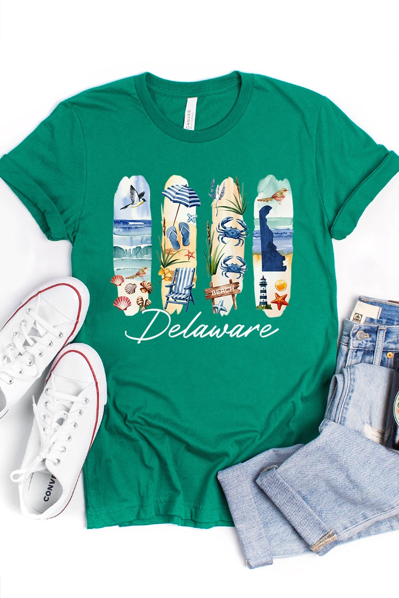 US3001P-E3061DE Delaware State Brushstroke Graphic Plus Tee $16