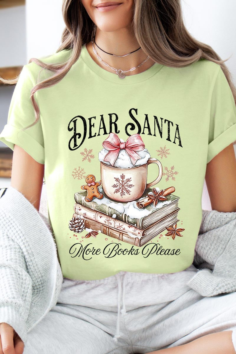 US3001-E3205 Dear Santa Books Graphic Tee $12.5