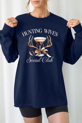 UL240-E3191 Hunting Wives Social Club Graphic Long Sleeve Tee $13.75
