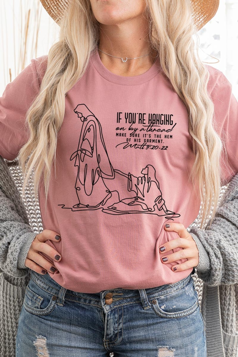 US3001P-E3075 If Youu2019re Hanging On Line Art Graphic Plus Tee $16