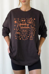 UL240P-E3141 Halloween Doodle Graphic Plus Long Sleeve Tee $17