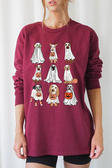 UL240P-E3106 Halloween Ghost Dog Graphic Plus Long Sleeve Tee $17