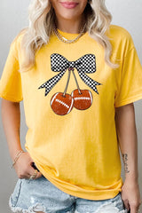 5000-E3055 Football Cherries Graphic Heavy Cotton Tee $9