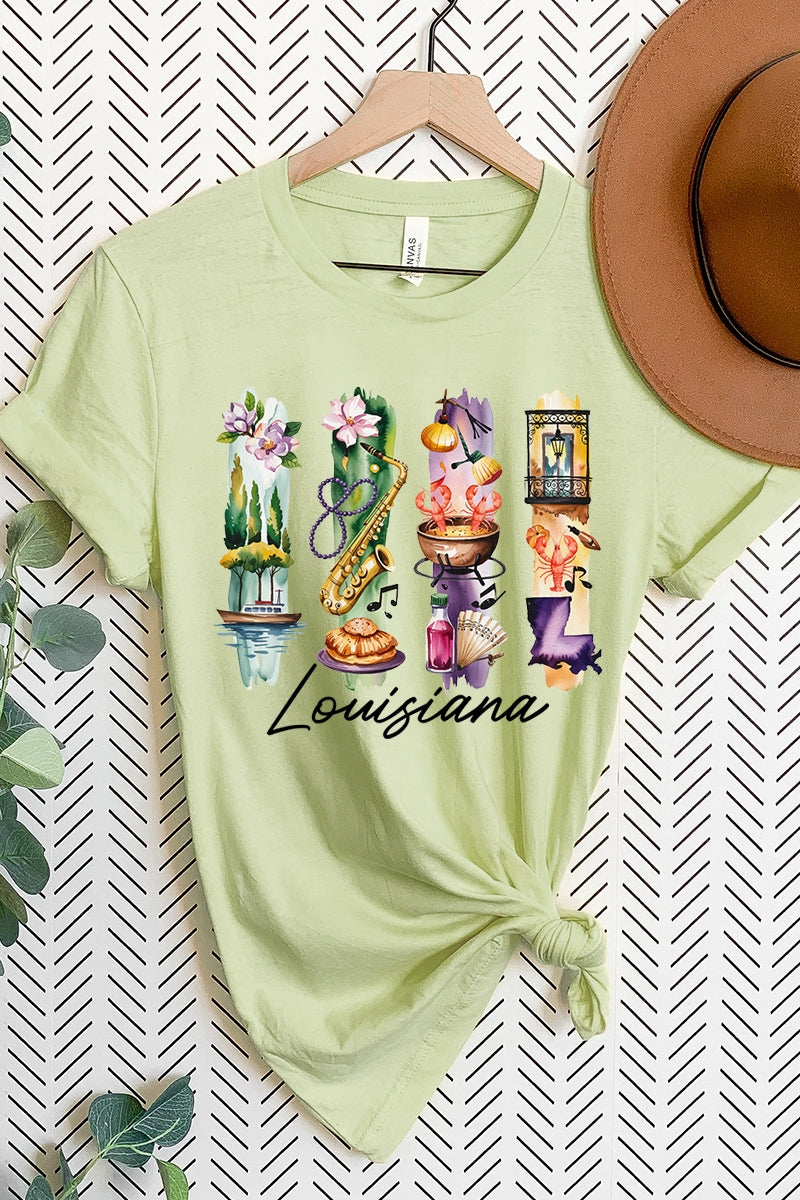 US3001P-E3061LA Louisiana State Brushstroke Graphic Plus Tee $16