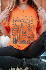 US3001-E3188 Ski Doodle Graphic Tee $12.5