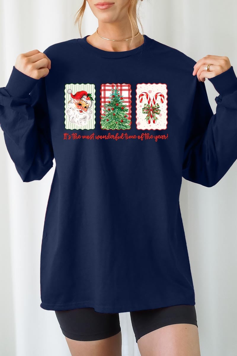 UL240-E3201 Most Wonderful Time Graphic Long Sleeve Tee $13.75