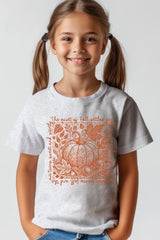 US3001Y-E3112Z Fall Pumpkin Botanical Kids Graphic Tee $11