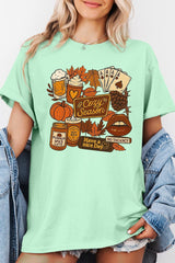 5000-E3119 Retro Fall Collage Graphic Heavy Cotton Tee $9