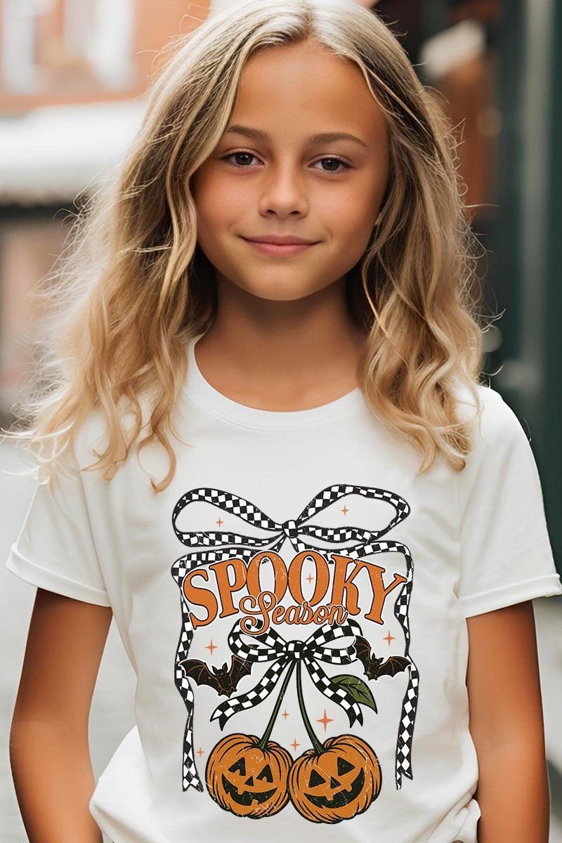 US3001Y-E3085Z Pumpkin Cherries Kids Graphic Tee $11