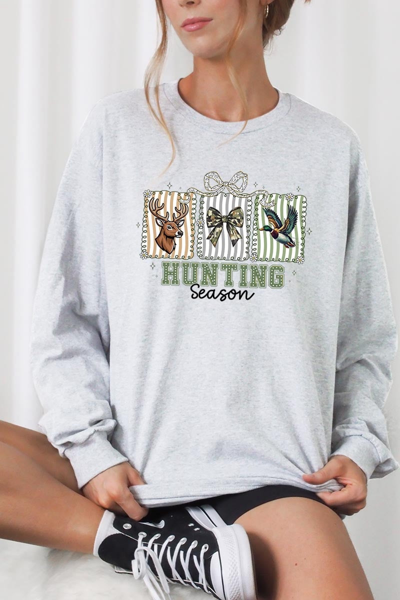 UL240P-E3192 Deer & Duck Hunting Season Graphic Plus Long Sleeve Tee $17