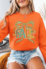 UL180-E3121 Fall Brushstroke Bow Graphic Sweatshirt $20